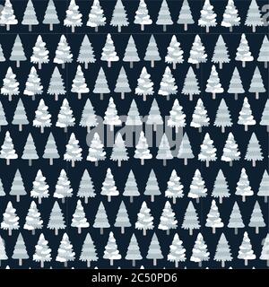 Seamless vector pattern with pine trees. Christmas wrapping paper Stock Vector