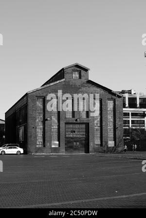 Brick Building on a cloudy day Stock Photo