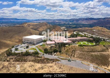 Aerial view of the Ronald Reagan Presidential Library in Simi Valley, California Stock Photo