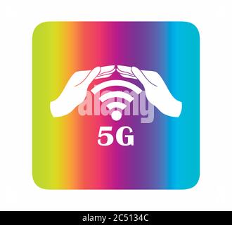 5G Vector Icon. 5th Generation Wireless Internet Network Connection Information Stock Vector