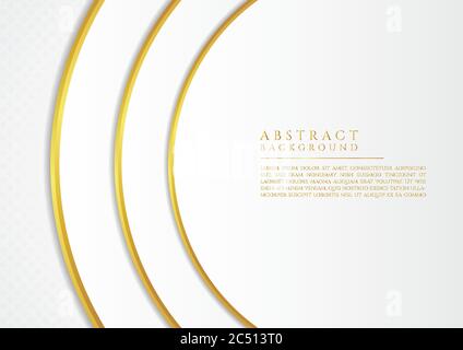 Abstract circle round gold metallic shape white background design. vector illustration. Stock Vector