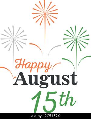 fireworks detailed style icon design, happy india independence day and august 15th theme Vector illustration Stock Vector