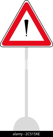 Road red sign on white background. Road traffic control. Lane usage. Regulatory sign. Stop and yield. Street Stock Vector