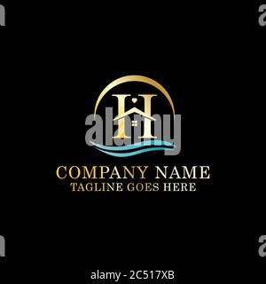 Luxury Hotel logo design inspiration,letter H vector,good for building company logo template Stock Vector