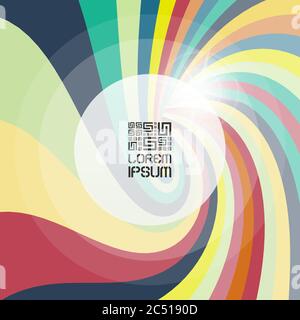 Abstract swirl background. Round frame with place for text. Vector illustration. Stock Vector