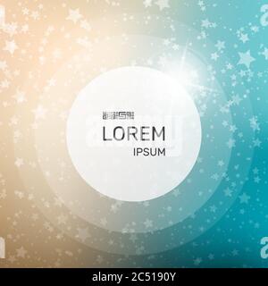 Round frame with place for text. Falling snow background. Abstract snowflake pattern. Vector illustration. Stock Vector