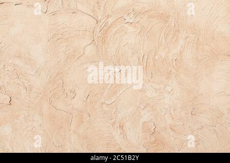 Beige low contrast smooth decorative plaster concrete textured background. Abstract soft neutral antique artistic backdrop texture to your concept or Stock Photo