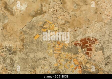 Background old weathered building façade in the Mediterranean Stock Photo