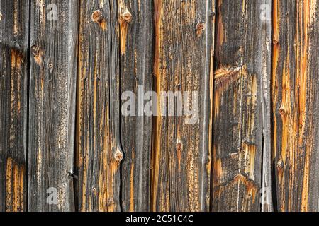Background, rustic weathered brown wooden wall (horizontal) Stock Photo