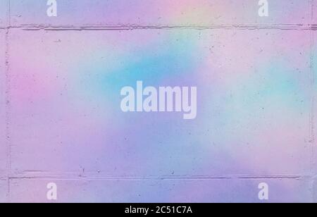 holographic lighting reflected on concrete wall. Stock Photo
