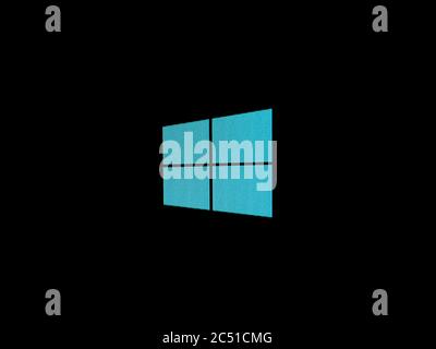 REDMONT, USA - CIRCA JUNE 2020: Microsoft Windows 10 startup logo on a computer screen Stock Photo