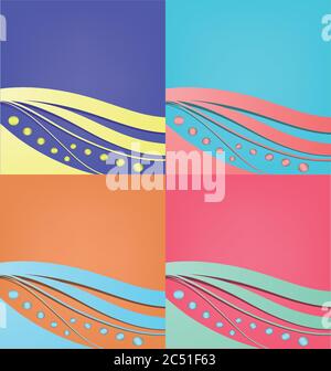 vector set of four colorful abstract backgrounds  Stock Vector