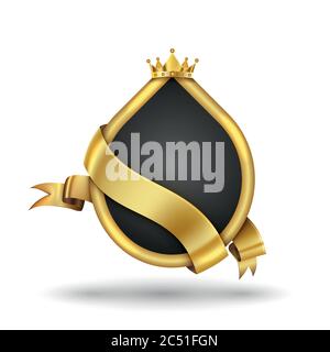 Gold banner isolated gold pendant style vector illustration for promotion banner logo and advertising element. Stock Vector