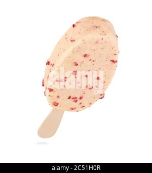 Pink popsicle isolated on white background with clipping path Stock Photo