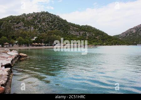 Lake Vouliagmeni near Loutraki Greece Stock Photo