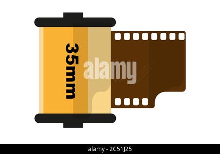 35mm film roll vector drawing Stock Vector