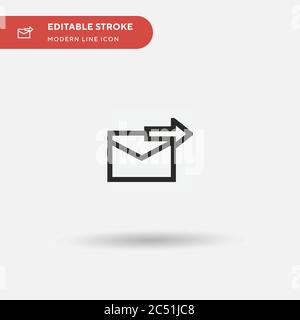 Send Mail Simple vector icon. Illustration symbol design template for web mobile UI element. Perfect color modern pictogram on editable stroke. Send Mail icons for your business project Stock Vector