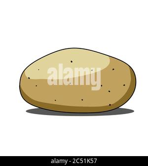 Single brown potato isolated on white background Stock Vector