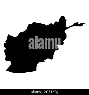 Afghanistan - solid black silhouette map of country area. Simple flat vector illustration. Stock Vector