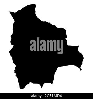 Bolivia - solid black silhouette map of country area. Simple flat vector illustration. Stock Vector