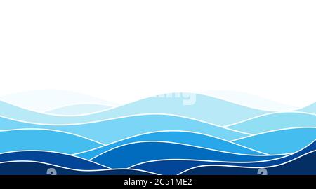 Abstract ocean wave layer background vector illustration Stock Vector