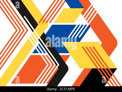 Geometric abstract background, Dynamic geometric shapes compositions, Flat and clean style, Applicable for any graphic works. Stock Vector