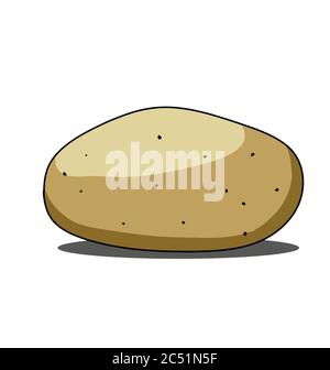 Single brown potato isolated on white background Stock Vector