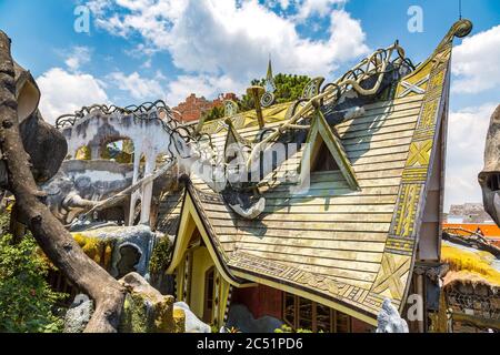 DA LAT, VIETNAM - JUNE 19, 2018: Crazy House (Hang Nga guesthouse) in Dalat, Vietnam in a summer day Stock Photo