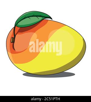 Isolated mango on white background Stock Vector