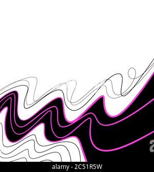 Black and white abstract wavy lines background  Stock Vector
