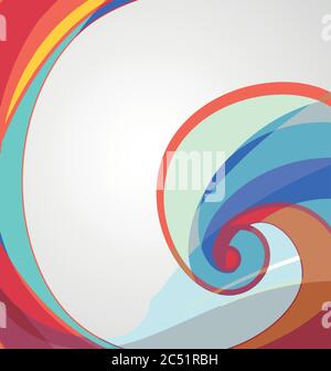 Red and blue spiral lines abstract background Stock Vector