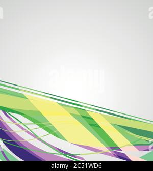 Green purple lines in colorful abstract background Stock Vector