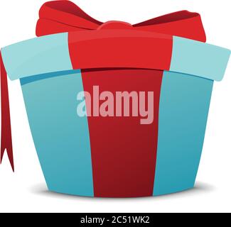 Blue gift box with a ribbon Stock Vector