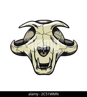 vector cartoon cats skull isolated Stock Vector