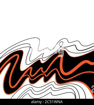 Black and white abstract wavy lines background  Stock Vector