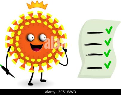 Cowid virus 19 Vector illustration. Danger Virus character funny. Stock Vector