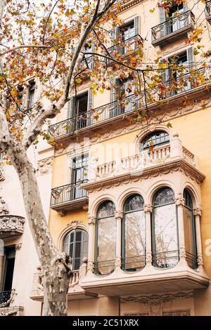 The house of Llieo i Morera is a six-story residential building in Barcelona, a masterpiece of Catalan modernism, one of the most significant works of Stock Photo