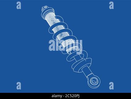 drawing shock absorber car vector Stock Vector