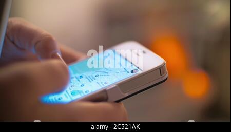 Using GPS navigation on the phone Stock Photo