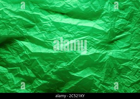 Abstract green crumpled paper texture for background or backdrop use Stock Photo