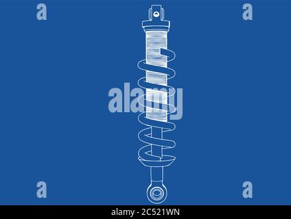 drawing shock absorber car vector Stock Vector