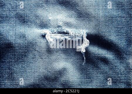 Ripped Denim Patch On Destroyed Torn Stock Photo 727902427