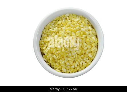 baked soybean on cup in white background Stock Photo