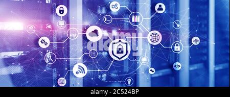 Online data security system. Protecting your business data. Stock Photo
