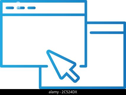 webpage template with cursor gradient style icon vector illustration design Stock Vector