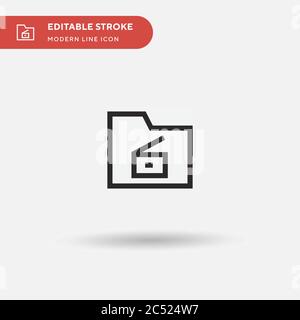 Movie Folder Simple vector icon. Illustration symbol design template for web mobile UI element. Perfect color modern pictogram on editable stroke. Movie Folder icons for your business project Stock Vector
