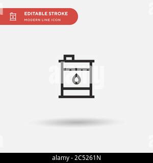Oil Barrel Simple vector icon. Illustration symbol design template for web mobile UI element. Perfect color modern pictogram on editable stroke. Oil Barrel icons for your business project Stock Vector