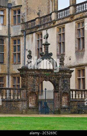 Sherbourne New Castle and Lodge, a Tudor mansion and former home of Sir Walter Raleigh, now part of the Digby Estate in Dorset Stock Photo