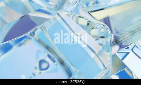 Ice cubes. File contains two clipping path - to the front and the back. Stock Photo