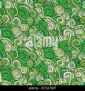 Seamless abstract pattern with waves and curls. Stock Vector